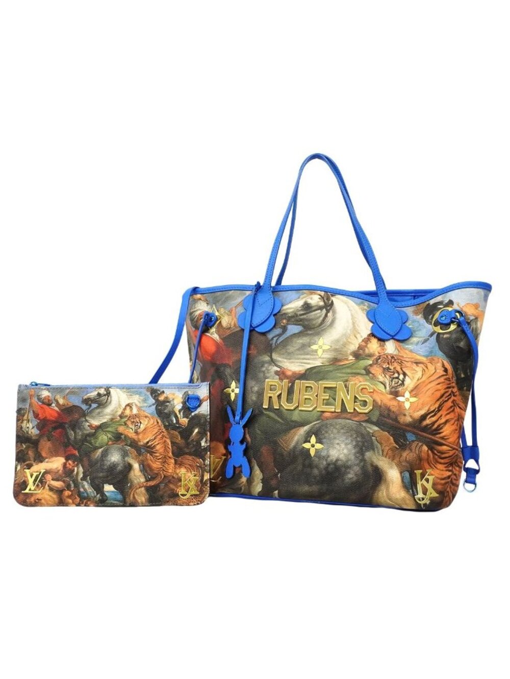 Louis Vuitton Tote Masters Collection Neverfull Blue Multicolor